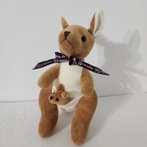 I Love Australia Stuffed Kangaroo With Baby & Kangaroo 11" In Great Condition